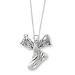 Sterling Silver Antiqued Angel Of Hope 18" Necklace