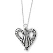 Sterling Silver Antiqued Angel Of Friendship 18" Necklace