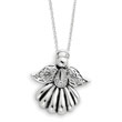 Sterling Silver Antiqued Angel Of Remembrance 18" Necklace