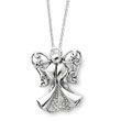 Sterling Silver Antiqued Angel Of Strength 18" Necklace