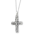 Sterling Silver Antiqued Cross Remembrance Ash Holder 18" Necklace