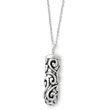 Sterling Silver Antiqued Cylinder Remembrance Ash Holder 18" Necklace