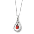 Sterling Silver January Cubic Zirconia Stone Never Forget Tear 18" Birthstone Necklace