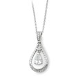 Sterling Silver April Cubic Zirconia Stone Never Forget Tear 18" Birthstone Necklace