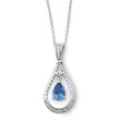 Sterling Silver December Cubic Zirconia Stone Never Forget Tear 18" Birthstone Necklace