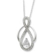 Sterling Silver & Cubic Zirconia Tear Of Strength  18" Necklace