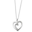 Sterling Silver & Cubic Zirconia Soulmate 18" Heart Necklace