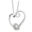 Sterling Silver & Cubic Zirconia Loveknots 18" Heart Necklace