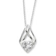 Sterling Silver & Cubic Zirconia Wrapped Around My Heart 18" Necklace