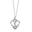 Sterling Silver Antiqued Two Hearts, One Love 18" Heart Necklace