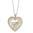 Sterling Silver & Gold-plated Cubic Zirconia Bridesmaid 18" Heart Necklace