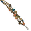Silver-tone Multicolored Coconut, Acrylic Bead & Sequin 7" Bracelet
