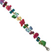Multicolored Coconut, Acrylic Bead & Sequin 7.75" Bracelet