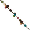 Silver-tone Multicolored Hamba Wood & Sequin 7" Bracelet