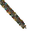 Silver/Copper-tone Multicolored Hamba Wood 7.5" Bracelet