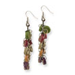Silver-tone Multicolored Hamba Wood & Sequin 2.5" Earrings