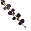 Silver-tone Purple Hamba Wood, Acrylic Bead & Sequin 7" Bracelet