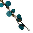 Silver-tone Turquoise Hamba Wood & Sequin 7.25" Bracelet