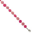 Silver-tone Pink Hamba Wood 7" Bracelet