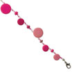 Silver-tone Pink Coconut And Acrylic Bead 7.25" Bracelet