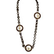 Gold-tone Coconut & Natural Wood 38" Slip-on Necklace
