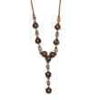 Copper-tone Light Colorado & Brown Crystal 15" With Extension Necklace