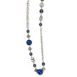 Silver-tone Blue Bead & Crystal 44" Necklace