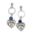 Silver-tone Blue Crystal Post Dangle Earrings