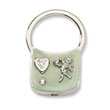 Silver-tone Angel With Crystals Light Green Enamel Key Fob