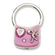 Silver-tone Angel With Crystals Pink Enamel Key Fob