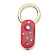 Gold-tone Red Enamel With Crystals Key Fob