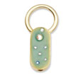 Gold-tone Green Enamel With Crystals Key Fob