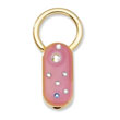 Gold-tone Pink Enamel With Crystals Key Fob